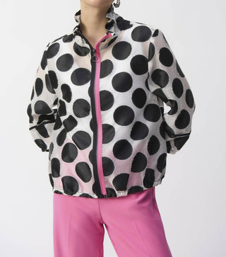 Joseph Ribkoff - Polka-dot Relaxed Fit Jacket