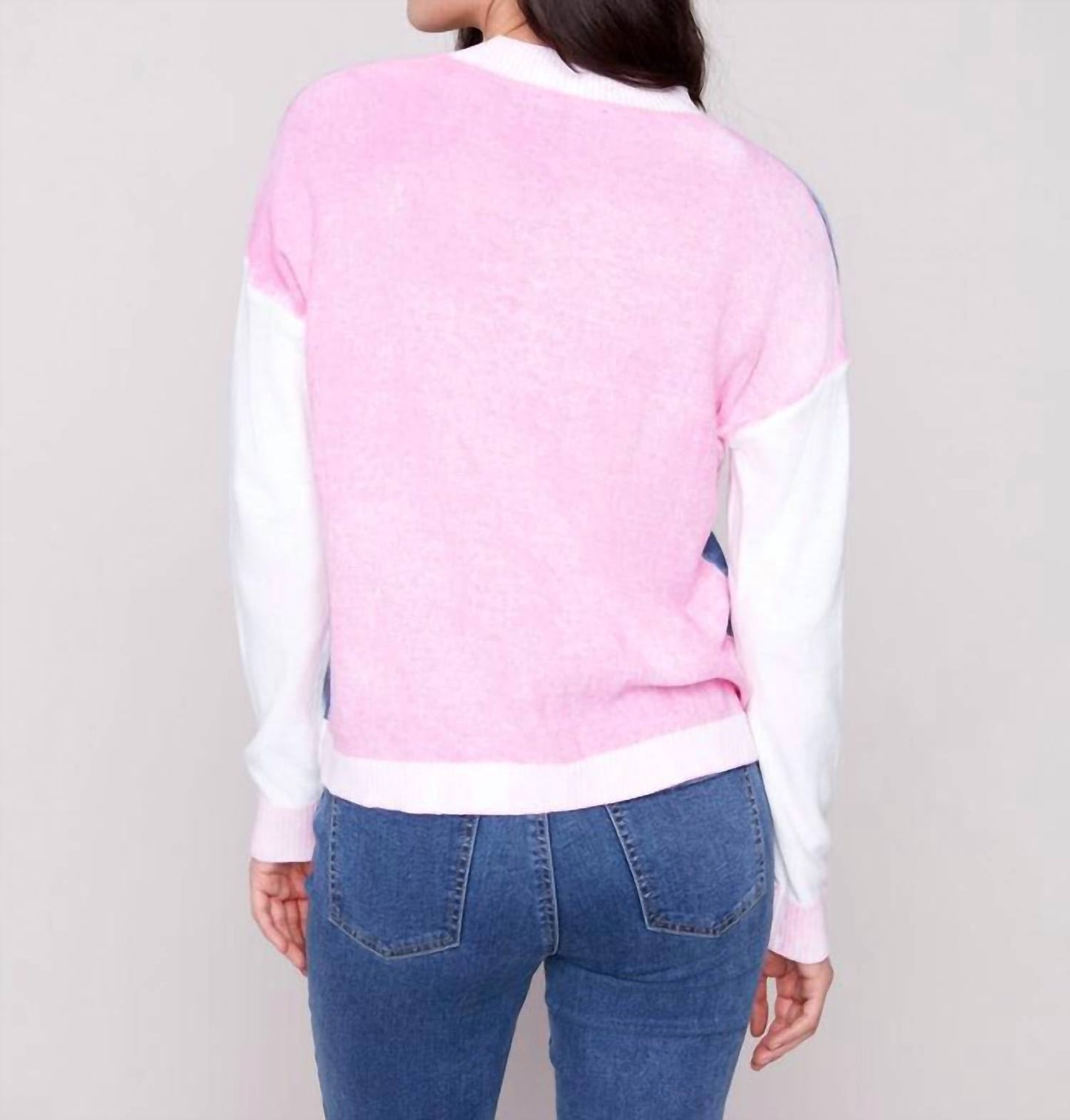Charlie B - Drop Shoulder V Neck Sweater