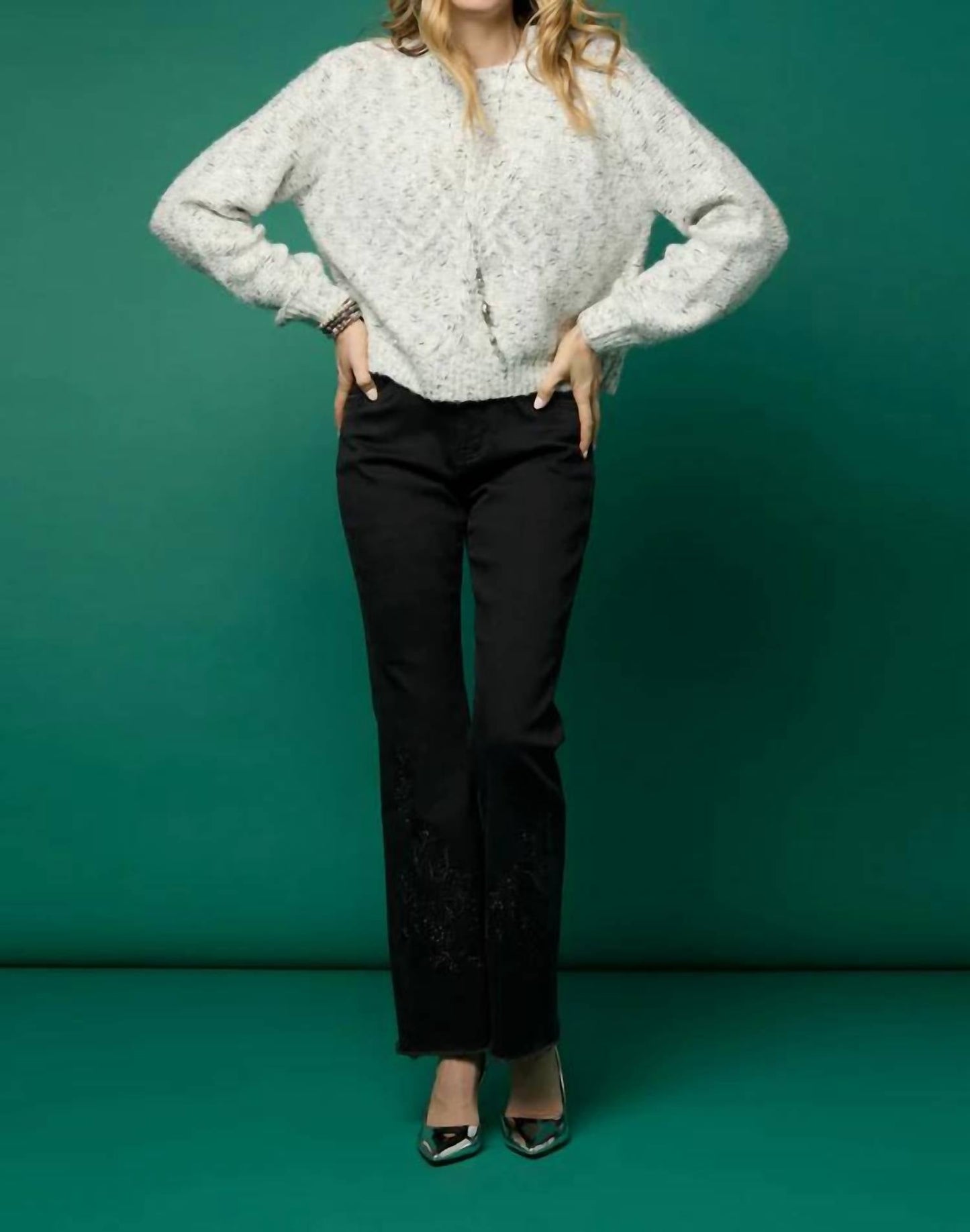 Coco + Carmen - Everstretch Baby Bootcut With Bottom Embroidery Jeans