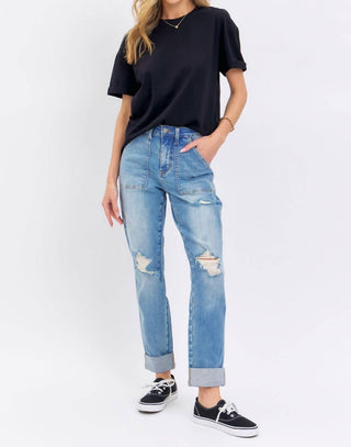 Judy Blue - High Waist Destroy Boyfriend Jeans