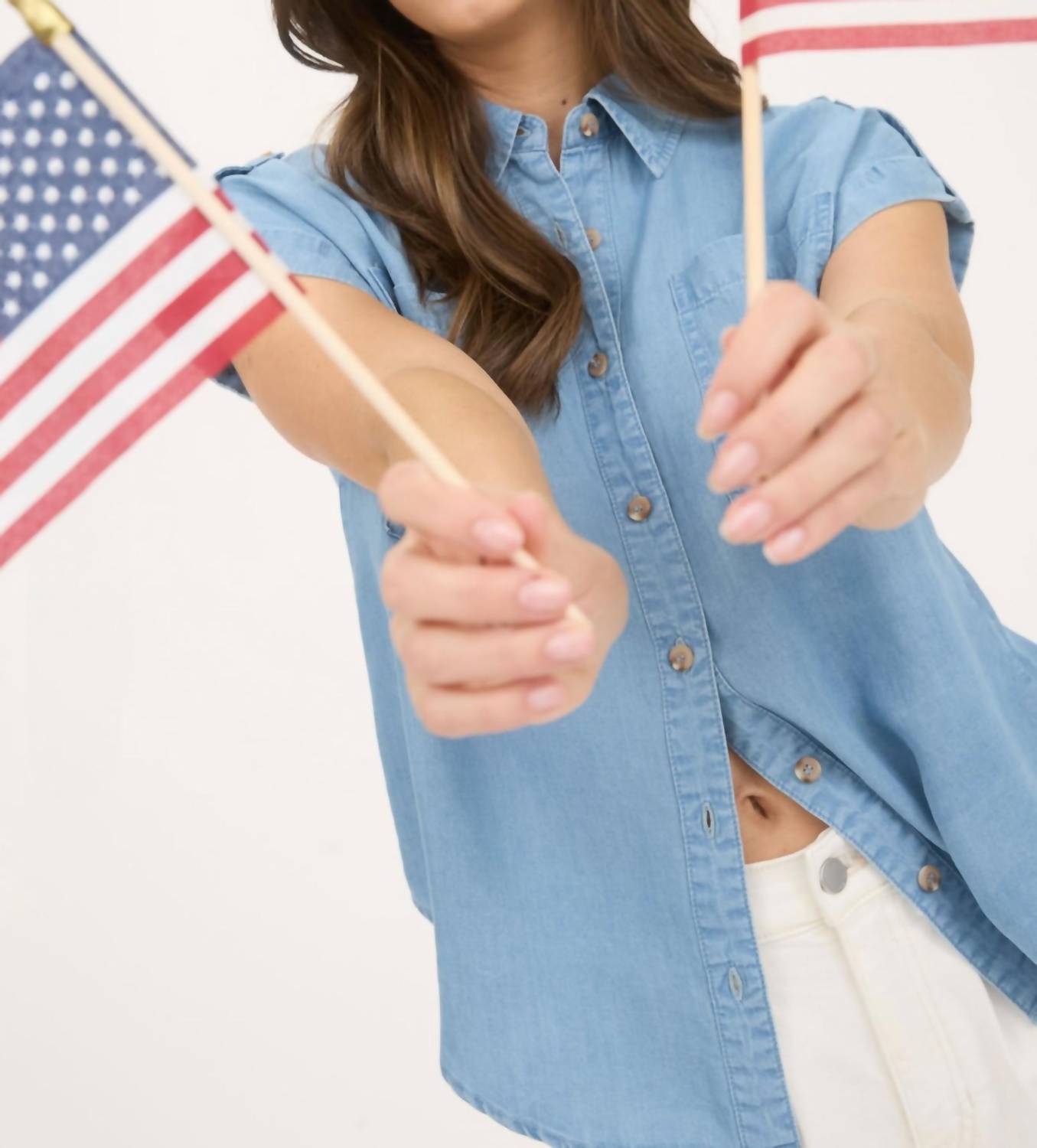Blu Pepper - Leah Chambray Camp Shirt