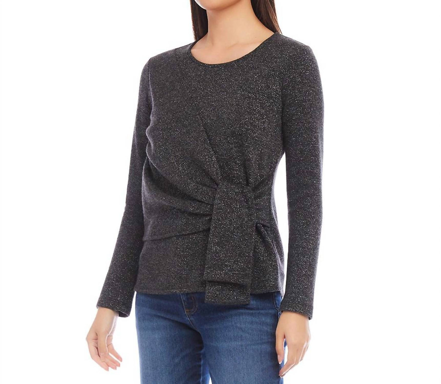 Karen Kane - Petite Size Side Tie Metallic Top