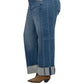 Kut From The Kloth - Meg High Rise Wide Leg Fab Ab Roll Up Jeans