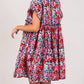 Trendsi - SAGE + FIG Floral Button Down Short Sleeve Mini Dress