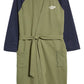 L.L.Bean 1912 Lightweight Fleece Robe in Classic Navy/Deep Olive, Size Large