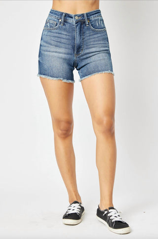 Judy Blue - Tummy Control Fray Hem Shorts
