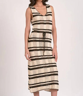 Elan - Striped Crochet Midi Dress