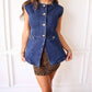 2.7 August Apparel - Bold Denim Sleeveless Vest