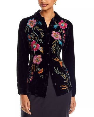Johnny Was - Sidonia Embroidered Velvet Shirt