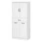 Modern Bathroom Storage Cabinet with Two Laundry Baskets, One Drawer, Adjustable Shelf