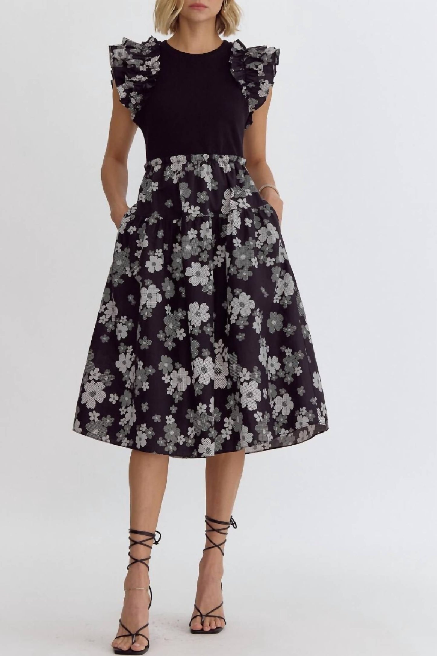Entro - Floral Midi Swing Skirt