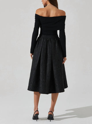 Astr - Andolina Jacquard Midi Skirt