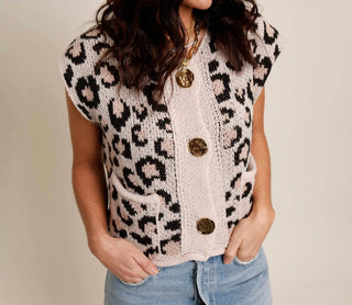 So Me - Cannes Leopard Sweater Vest