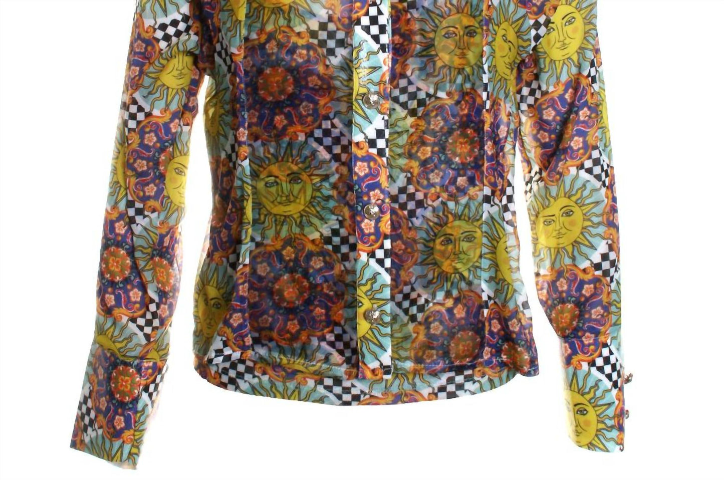 Oolala - Sunburst Organza Sleeve Blouse With Matching Tank Top