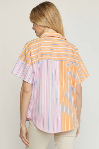 Entro - Striped Color Block Top