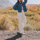 &Merci - Ruffle Ridge Quilted Denim Jacket