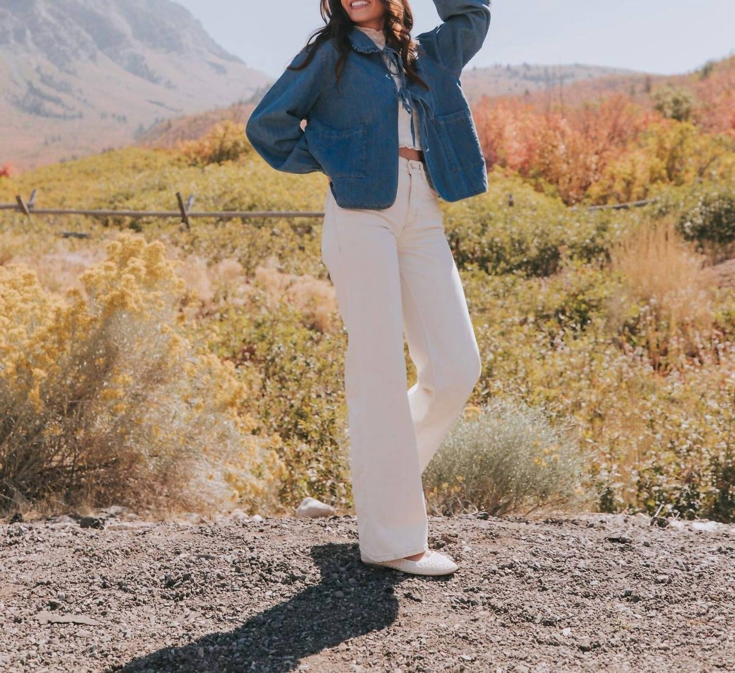 &Merci - Ruffle Ridge Quilted Denim Jacket