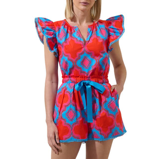 Sugarlips - Devany Mix Media Carya Ruffle Poplin Top