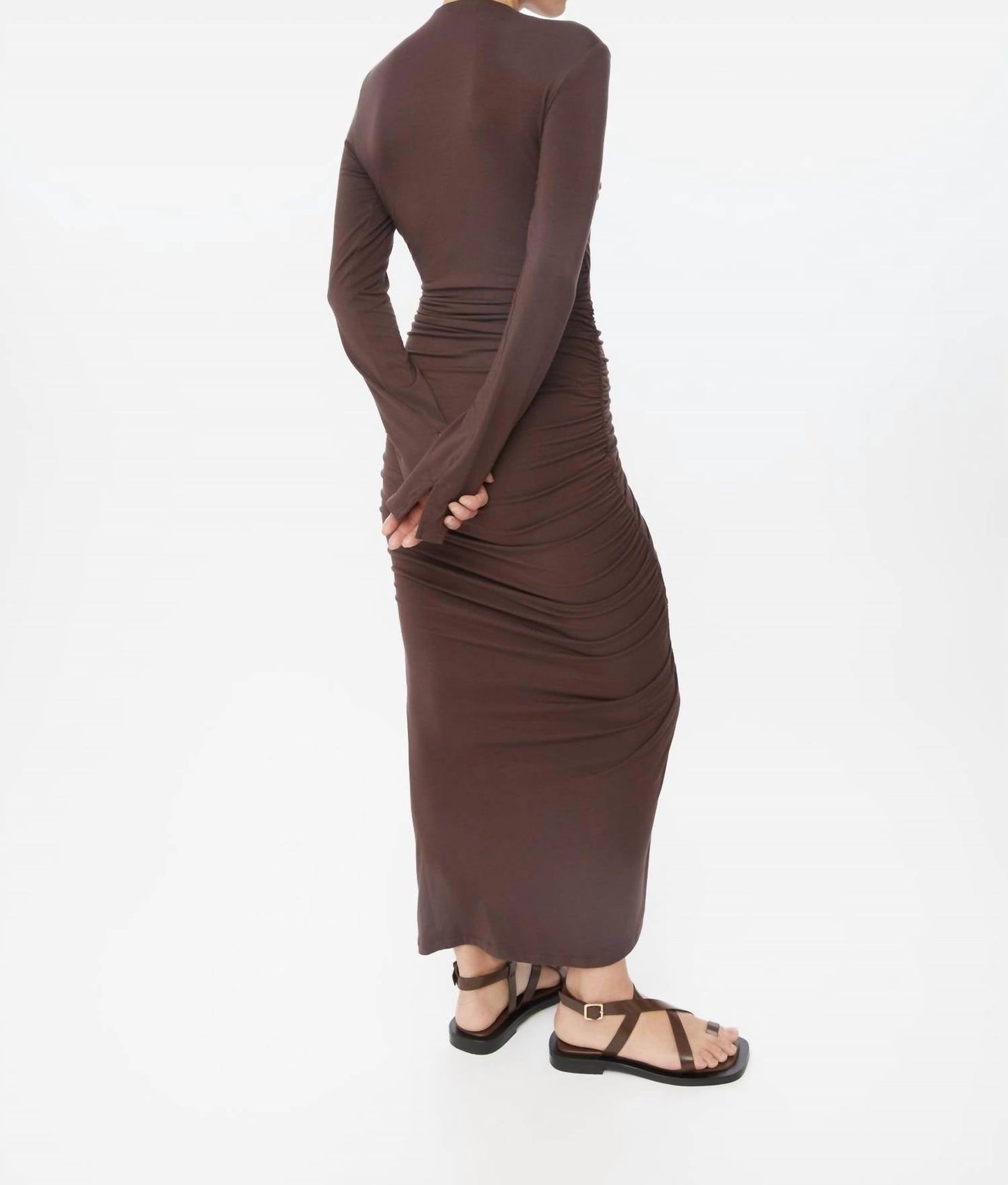 Dāl The Label - Ruched Asymmetric Midi Dress
