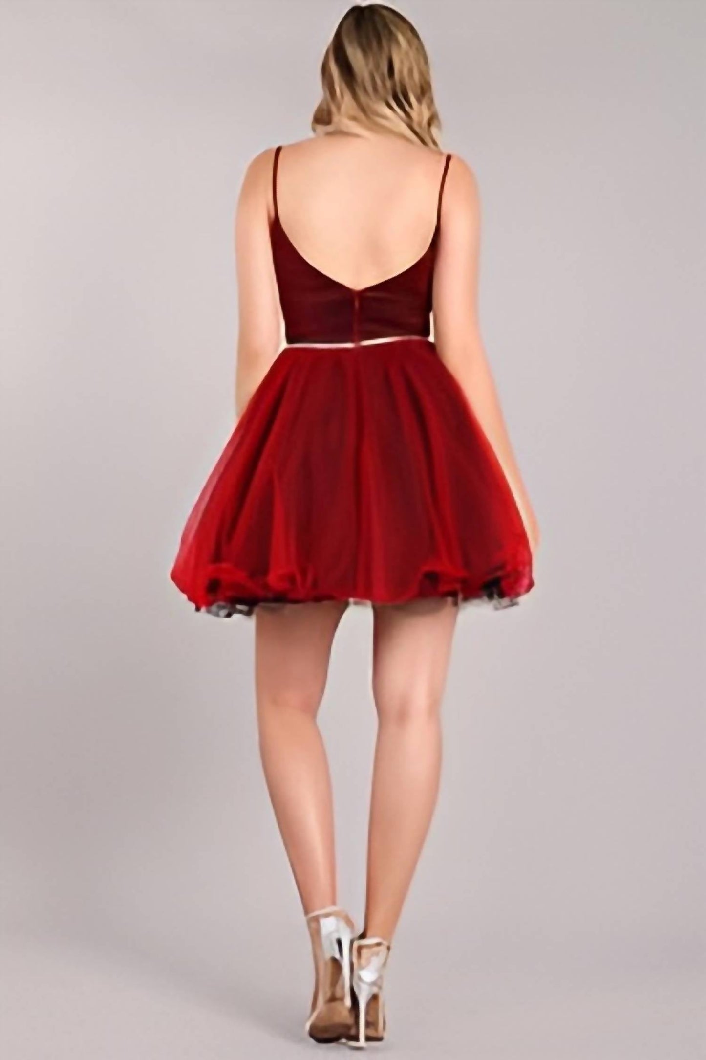 My Fashion - Women's Short Dress With Rhinestone Belt