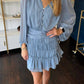 Karlie - Solid Chiffon Button Dress