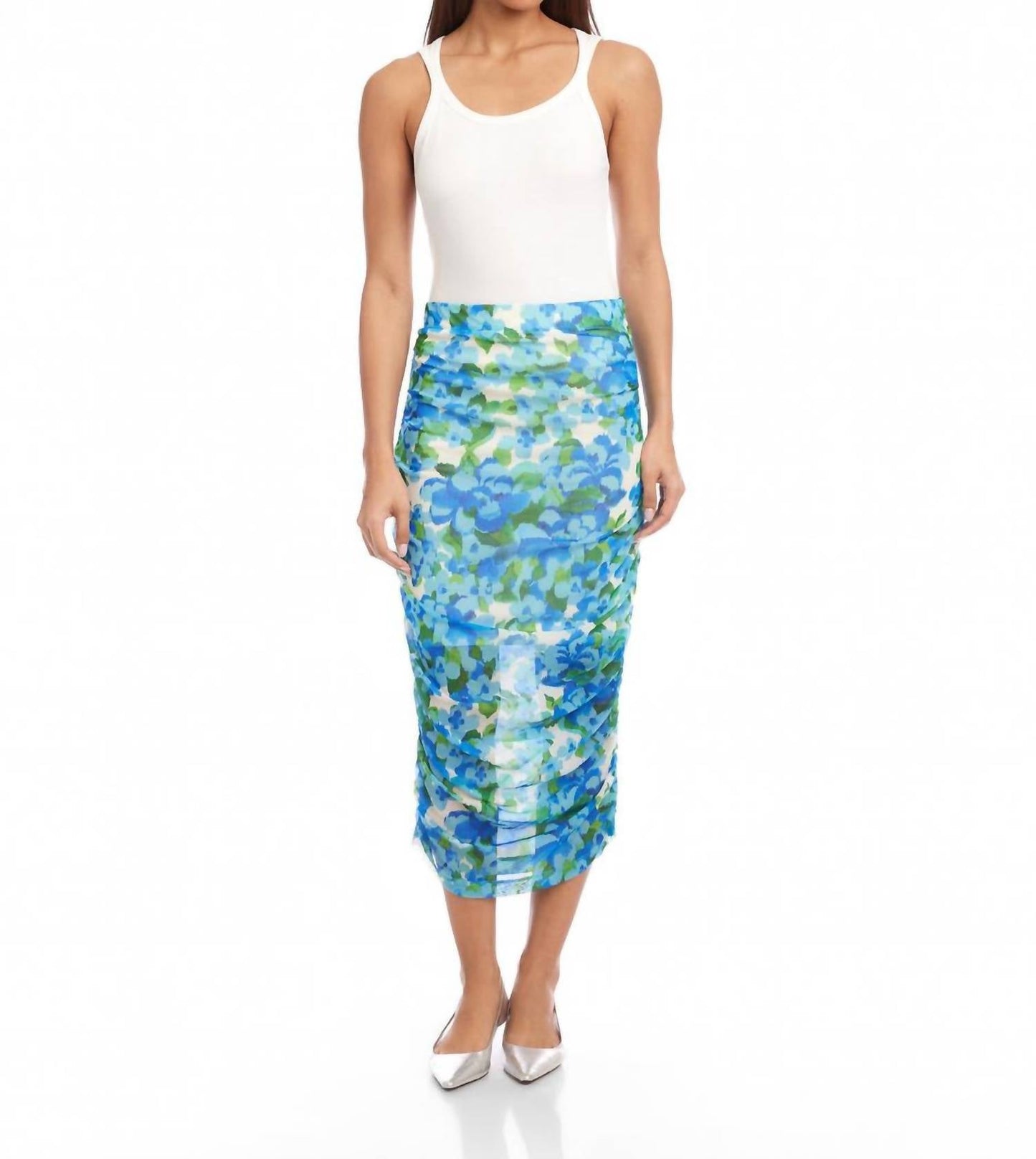 Fifteen Twenty - Tatum Side Shirred Mesh Skirt