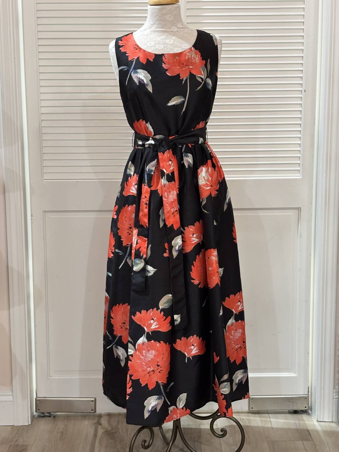 Samuel Dong - Printed Flowers Zip Up Dress