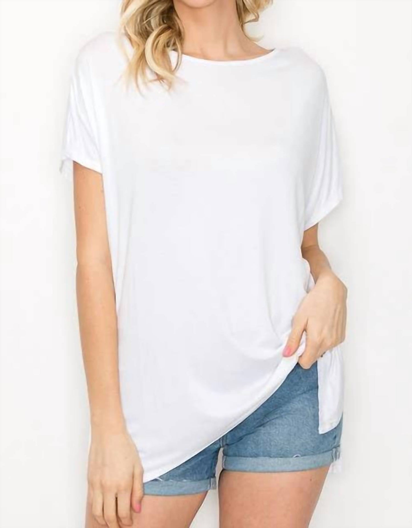 A.Gain - Boat Neck Short Sleeve Tee Top