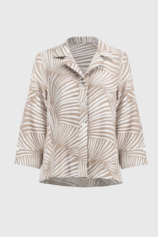 Joseph Ribkoff - Seersucker Tropical Print Trapeze Jacket