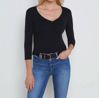 L'Agence - Rowena 3/4 Sleeve Henley Top