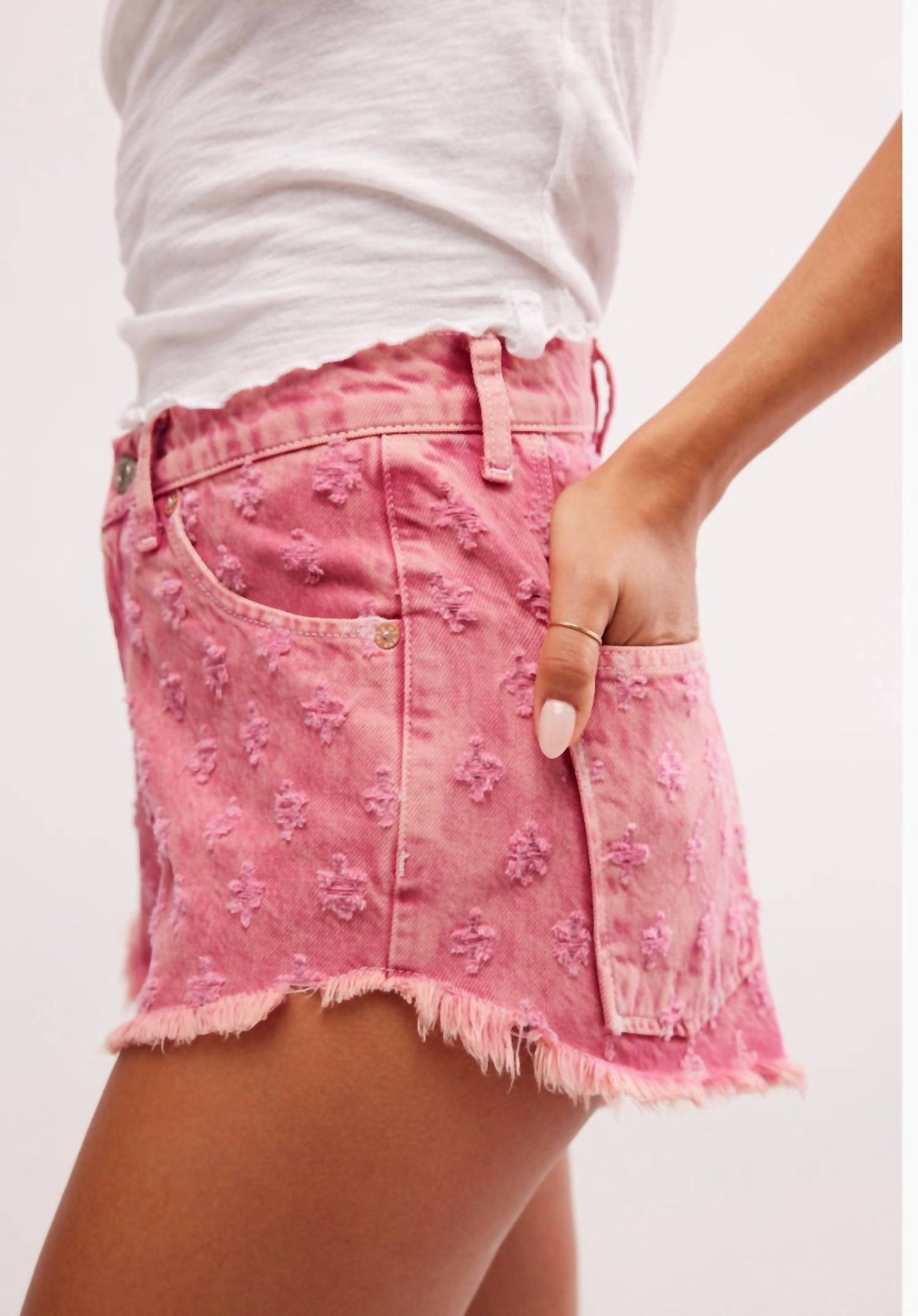 Free People - Mixed Emotions Hi Lo Jeans Short