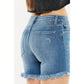 Kancan - Cheyenne High Rise Fray Hem Shorts Jeans