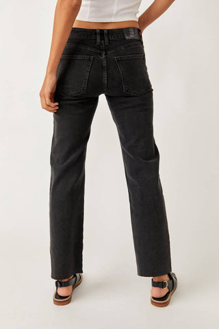 Free People - Women's Risk Taker Mid-rise Straight Jeans