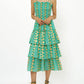 Oliphant - Smocked Tie Strap Ruffle Midi Dress