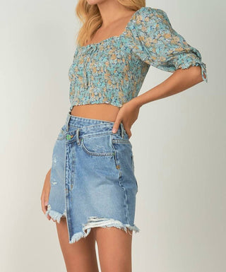 Elan - Short Sleeve Puff Shoulder Top