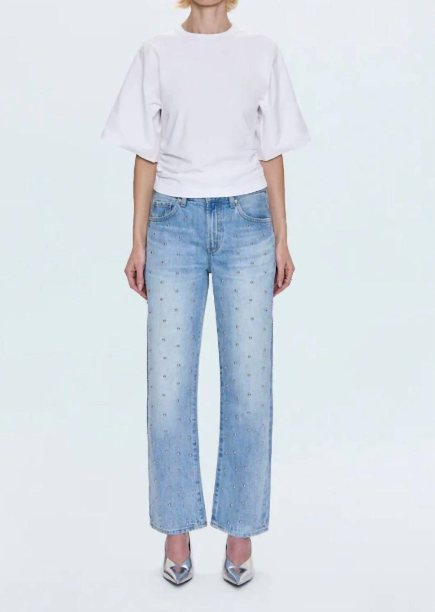 Pistola - Lexi Mid Rise Bowed Studded Denim Jeans