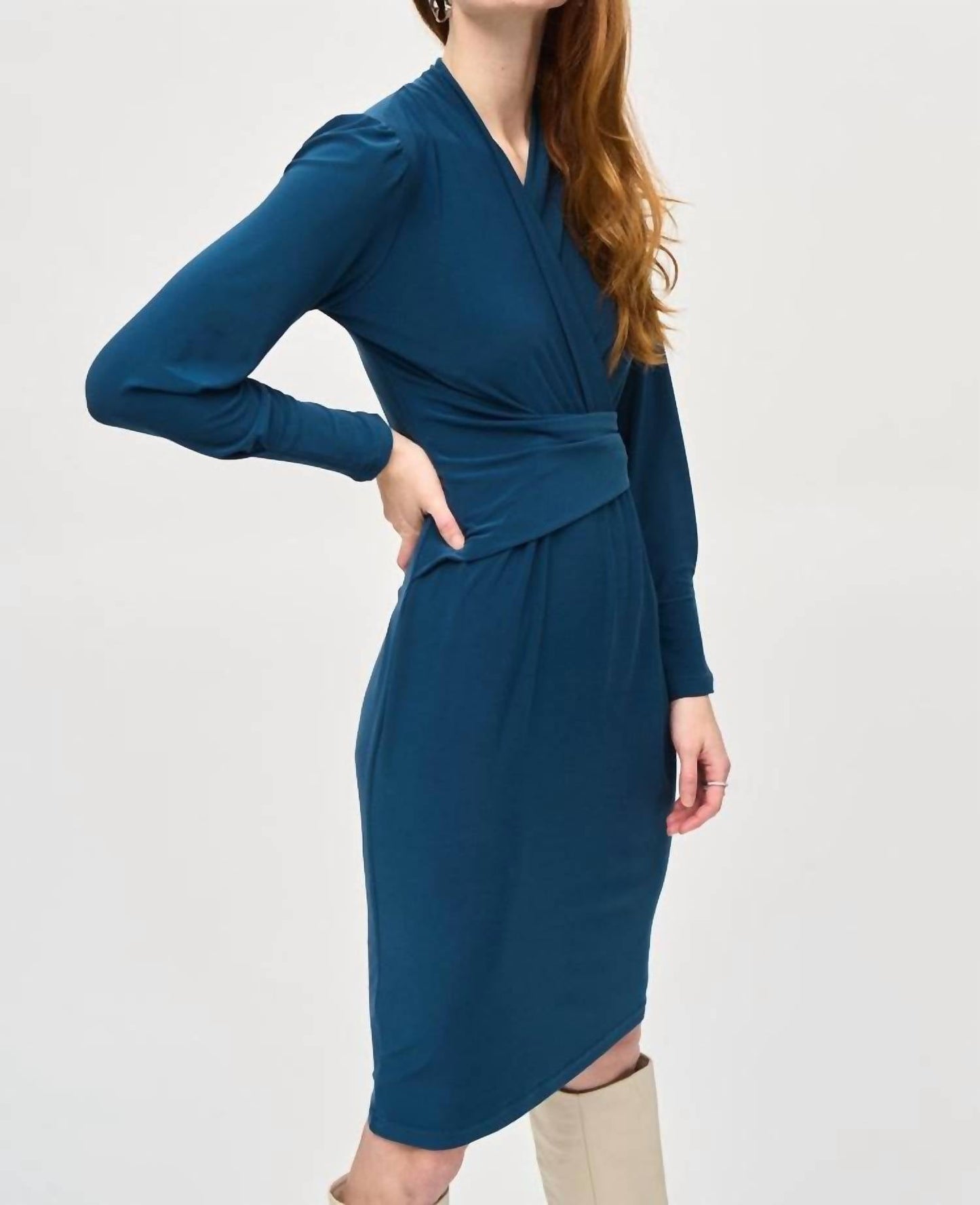 Joseph Ribkoff - Silky Knit Draped Wrap dress