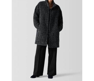Eileen Fisher - Curly Alpaca Stand Collar Coat