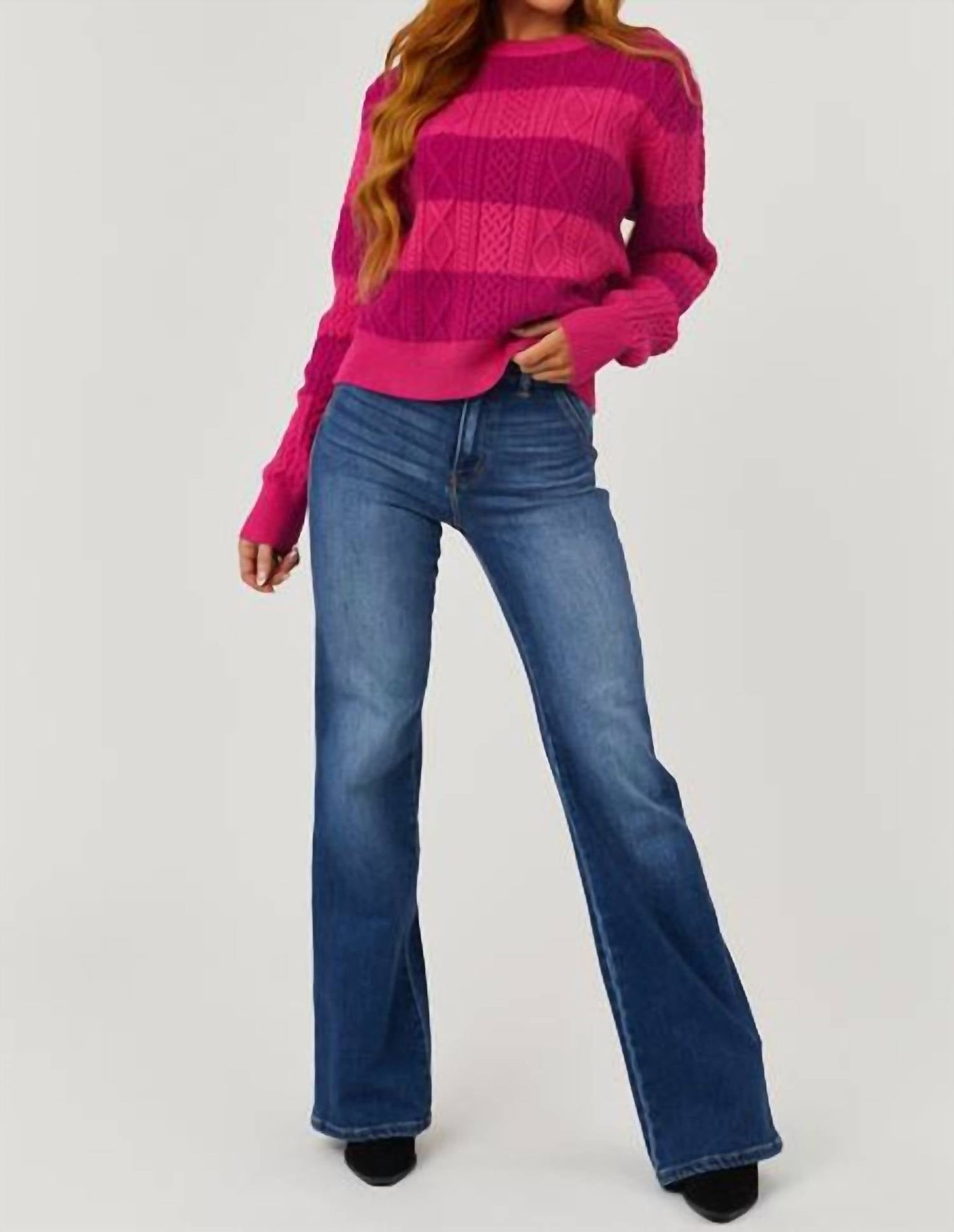 &Merci - Stripe Cable Sweater