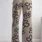 Easel - Flower Print Washed Wide Pants