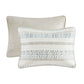 3 Piece Seersucker Quilt Set Taupe Blue King Cal King