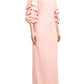 Alberto Makali - Boat Neck Gathered 3/4 Sleeve Column Slit Back Scuba Dress