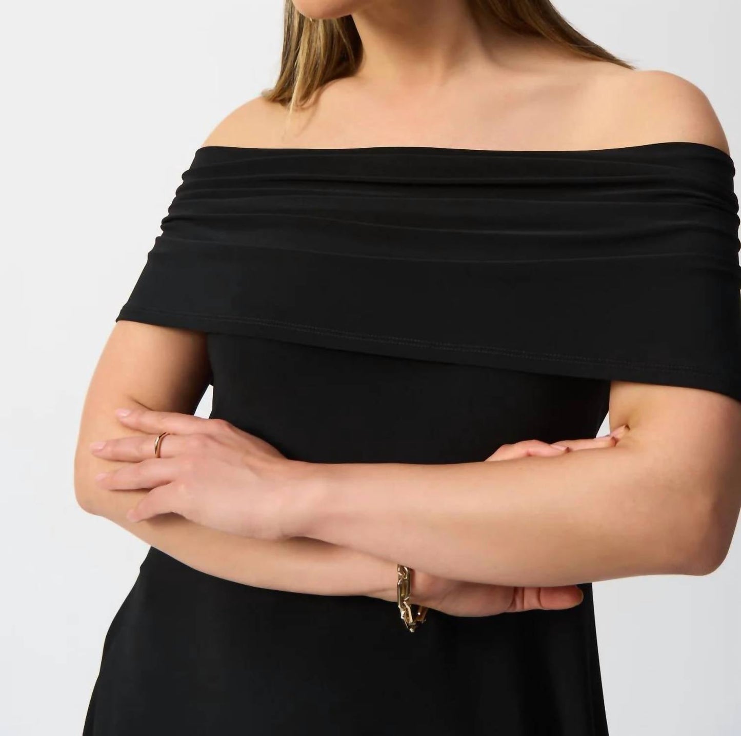 Joseph Ribkoff - Off-shoulder Silky Knit Midi Dress