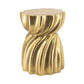 14x14x18.7 Gold Magnesium Accent Stool with Sculptural Swirl Design