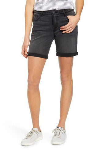 Wit & Wisdom AbSolution Roll Cuff Denim Shorts - Black