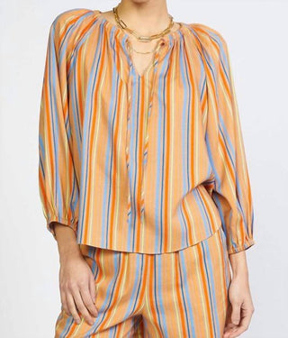 Current Air - Multi Stripe Round Neck Blouse