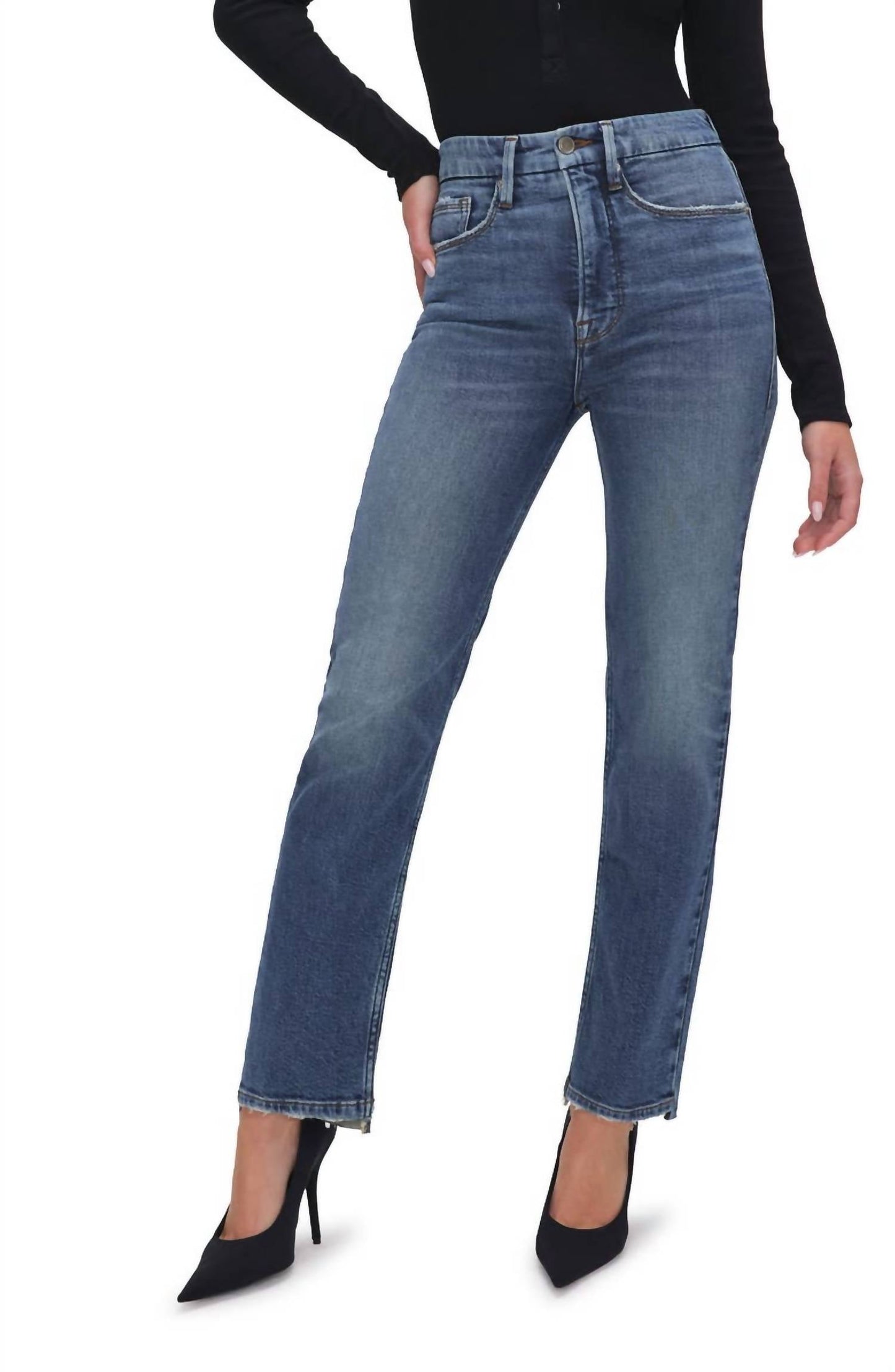 Good American - Good Boy Crop Baby Step Hem Jeans