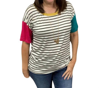 Bibi - Striped Tee Top