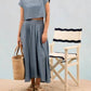Blu Pepper - Chambray Boat Neck Boxy Crop Top