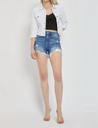 Risen - Shirring Sleeve Crop Jacket